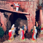 Presepe completo per statuine cm 6, con illuminazione e fontana