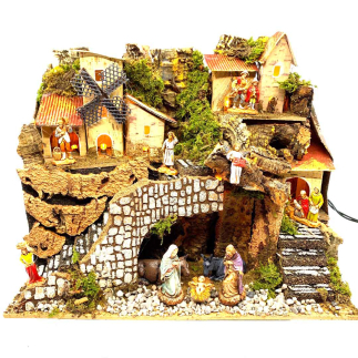 Mini presepe con luci 28 x 15 x 22 cm