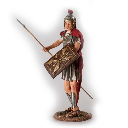 Soldato romano con lancia e scudo 30 cm - Statue Pasquali