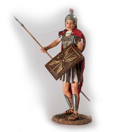 Soldato romano con lancia e scudo 30 cm - Statue Pasquali