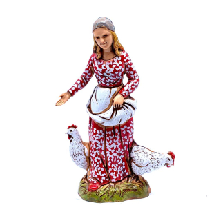 Donna con galline cm 10 - Statuine Landi Moranduzzo