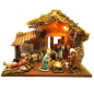 Capanna con luce per statuine presepe 15 cm - 50 x 26 x 36 cm