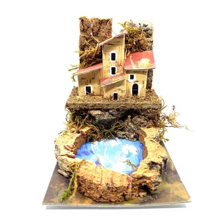 Paesaggio con laghetto 10x15x11 cm