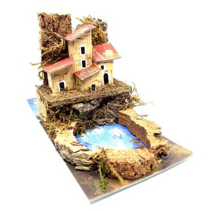 Paesaggio con laghetto 10x15x11 cm