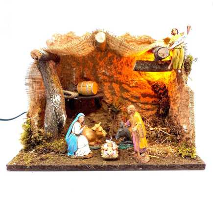 Capanna per presepe con luce 33 x 18 x 25 cm