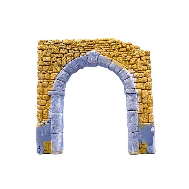 Muro con arco per presepe - 20 x 2 x 20 cm