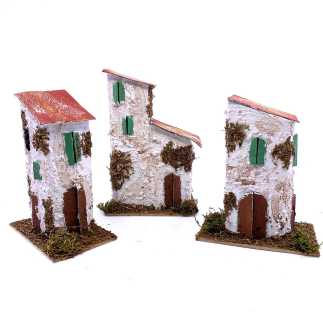 Tre casette presepe 13-15 cm