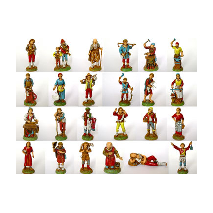 Pastori 24 soggetti cm 6 - Statuine Landi Moranduzzo