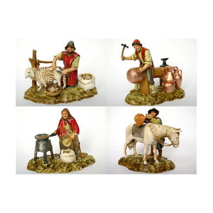 Mestieri 4 soggetti cm 10 - Statuine Landi Moranduzzo