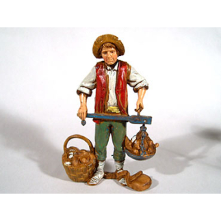 Mestieri 6 soggetti - Venditore di funghi cm 10 - Statuine Landi Moranduzzo