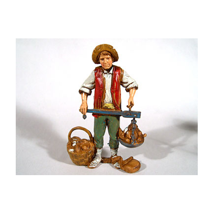 Mestieri 6 soggetti - Venditore di funghi cm 10 - Statuine Landi Moranduzzo