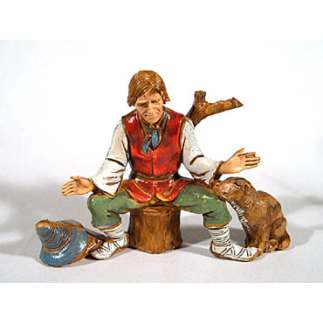 Mestieri 6 soggetti - Viandante seduto cm 10 - Statuine Landi Moranduzzo