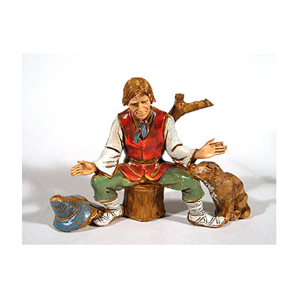 Mestieri 6 soggetti - Viandante seduto cm 10 - Statuine Landi Moranduzzo