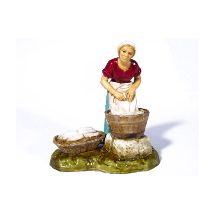 Mestieri donne 4 soggetti - lavandaia cm 10 - Statuine Landi Moranduzzo