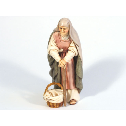 Vecchia con cesto cm 13 - Statuine Landi Moranduzzo