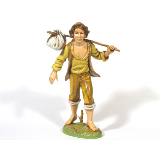 6 personaggi - Viandante con fagotto cm 12 - Statuine Landi Moranduzzo