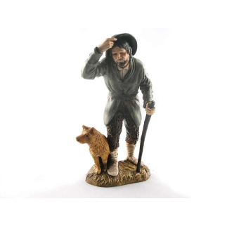 Uomo con cane - Pastori 6 soggetti cm 12 - Statuine Landi Moranduzzo