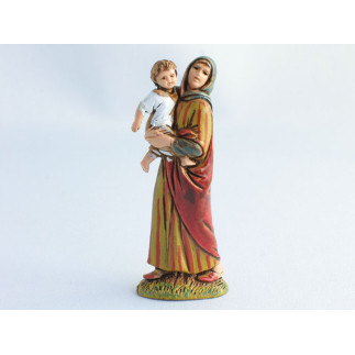 Donna con bimbo in braccio palestinese cm 6,5 - Statuine Landi Moranduzzo