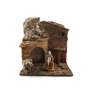 Casetta per presepe altezza 10/11 cm (per figure 3,5 cm)