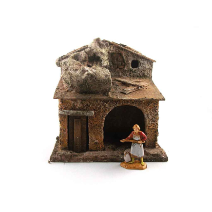 Casetta per presepe altezza 10/11 cm (per figure 3,5 cm)