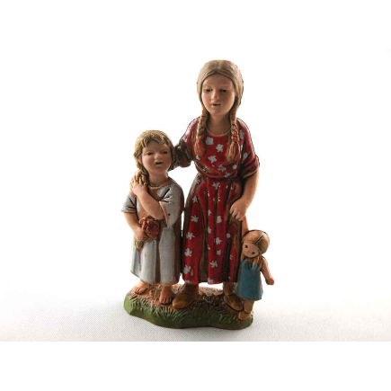 Bambine con bambola cm.10 - Statuine Landi Moranduzzo