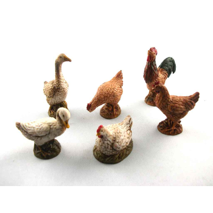 6 animaletti da cortile per cm 12 - Statuine Landi Moranduzzo