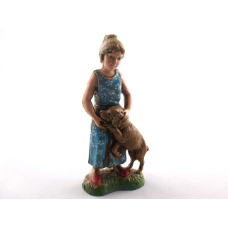 Bambina con cane 10 cm - Statuine Landi Moranduzzo