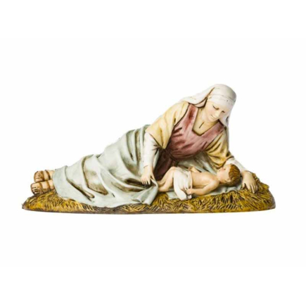 Madonna sdraiata con Bambino cm. 13 - Statuine Landi Moranduzzo