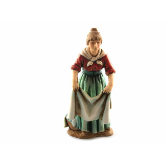 Donna affacciata che stende 10 cm - Statuine Landi Moranduzzo