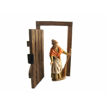 Donna con scopa 10 cm - Statuine Landi Moranduzzo