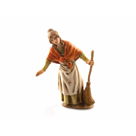 Donna con scopa 10 cm - Statuine Landi Moranduzzo