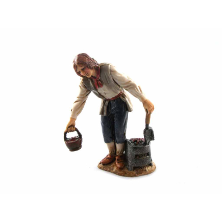 Uomo con cesto 10 cm - Statuine Landi Moranduzzo