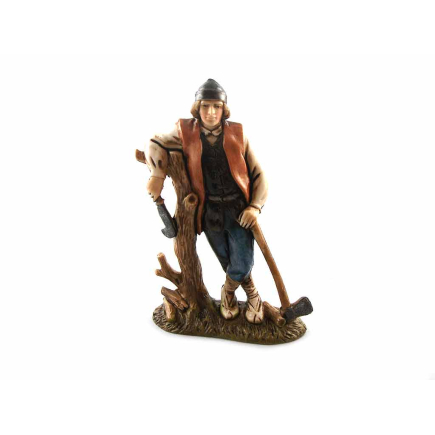 Boscaiolo con roncola e ascia 10 cm - Statuine Landi Moranduzzo