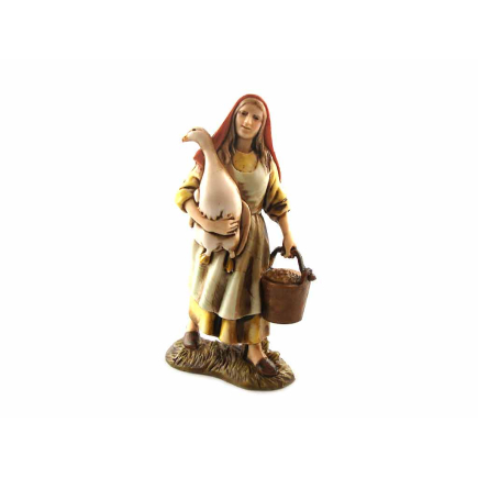 Donna con oca in braccio 10 cm - Statuine Landi Moranduzzo