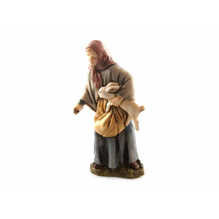 Donna con coniglio in braccio 10 cm - Statuine Landi Moranduzzo