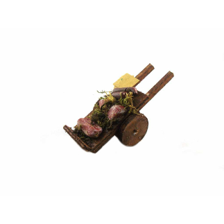 Carretto carne e salumi per statuine cm. 6-6,5, ruota piena