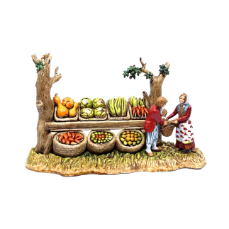 Scena del venditore di frutta e ortaggi cm 6 - Statuine Landi Moranduzzo