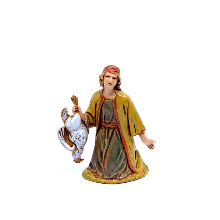 Inginocchiato con pollo palestinese cm 6,5 - Statuine Landi Moranduzzo