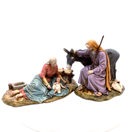 San Giuseppe con Asino cm.15 - Statuine Landi Moranduzzo