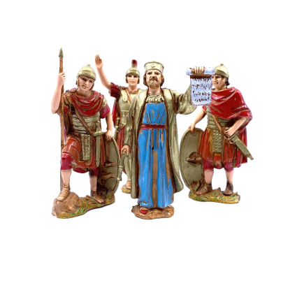 Re Erode, centurione e 2 soldati cm. 8 - Statuine Landi Moranduzzo