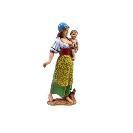 Donna con bambino in braccio cm. 8 - Statuine Landi Moranduzzo