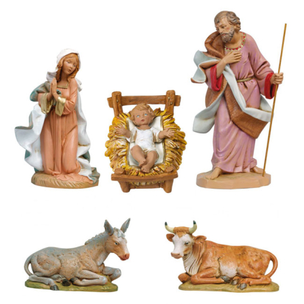 Natività Fontanini 5 pezzi cm 30 (culla nuovo tipo) - Statue Fontanini