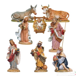 Presepio completo Fontanini 57 pezzi cm 30 (culla nuovo tipo) - Statue Fontanini