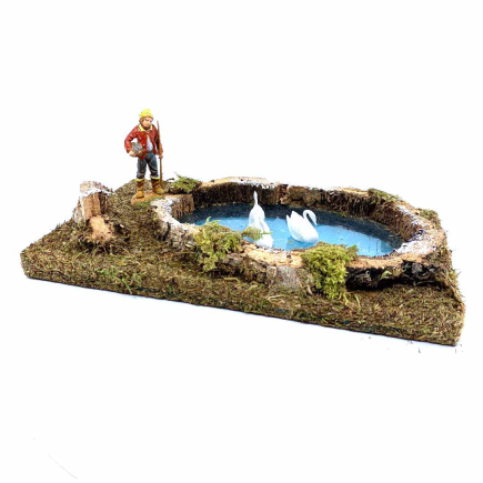 Lago con cigni per statuine cm.6-10