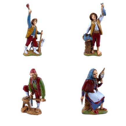 Statuine per presepe cm 8 - 8 soggetti - Statuine Landi Moranduzzo