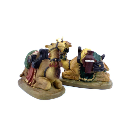 Gruppo 2 cammelli per statuine presepe cm 11