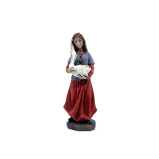 Donna con oca per statuine presepe cm 11