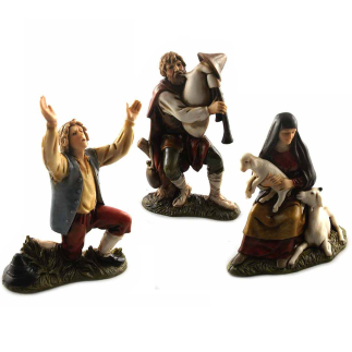 3 pastori adoranti Landi 10 cm - Statuine Landi Moranduzzo