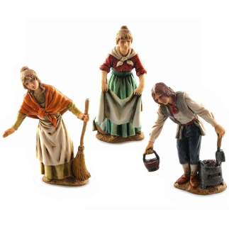 Tre Personaggi affacciati 10 cm - Statuine Landi Moranduzzo