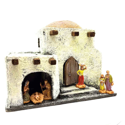 Casa doppia per presepe palestinese - statuine 3,5 cm